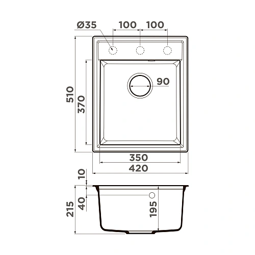Кухонная мойка Omoikiri Daisen 42-GR Artgranit/leningrad grey 4993604 Кухонная мойка Omoikiri Daisen 42-GR Artgranit/leningrad grey 4993604