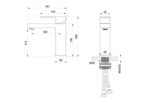 Смеситель для раковины Wonzon & Woghand черный матовый (WW-88139016-MB) Смеситель для раковины Wonzon & Woghand черный матовый (WW-88139016-MB)