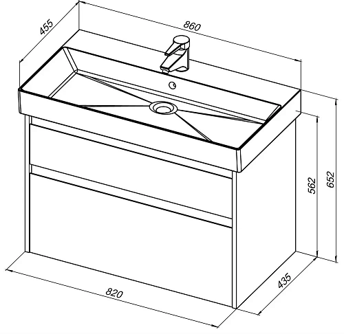 Тумба под раковину Aquanet Nova Lite 85 дуб рошелье, 2 ящика 00249937 Тумба под раковину Aquanet Nova Lite 85 дуб рошелье, 2 ящика 00249937