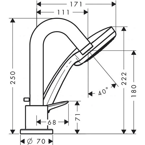 Смеситель на борт ванны hansgrohe Logis 71313000 Смеситель на борт ванны hansgrohe Logis 71313000