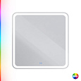 Детальная картинка товара «зеркало cezares multicolore с подсветкой rgb и сенсорным выключателем czr-spc-mc-800-800-rgb-tch 800x800x30»
