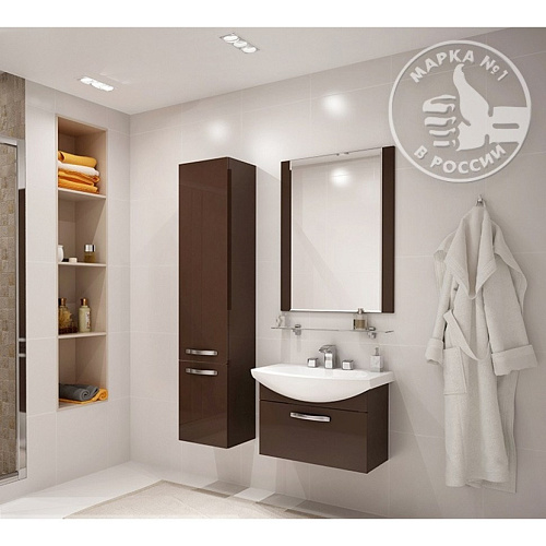 Тумба с раковиной Aquaton Ария 65 темно-коричневый 1A1340K0AA430 Тумба с раковиной Aquaton Ария 65 темно-коричневый 1A1340K0AA430