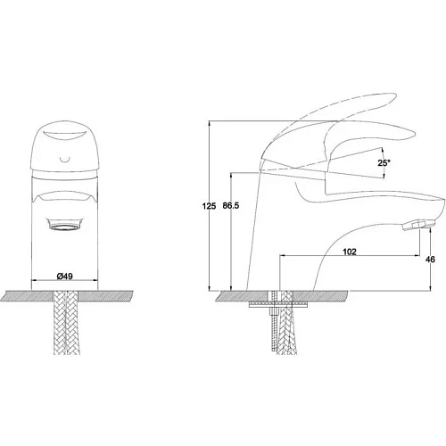 Смеситель для раковины Kaiser Safira 15011 Смеситель для раковины Kaiser Safira 15011