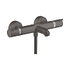 Картинка анонса товара «смеситель для ванны hansgrohe ecostat comfort 13114340, шлифованный черный хром термостатический»