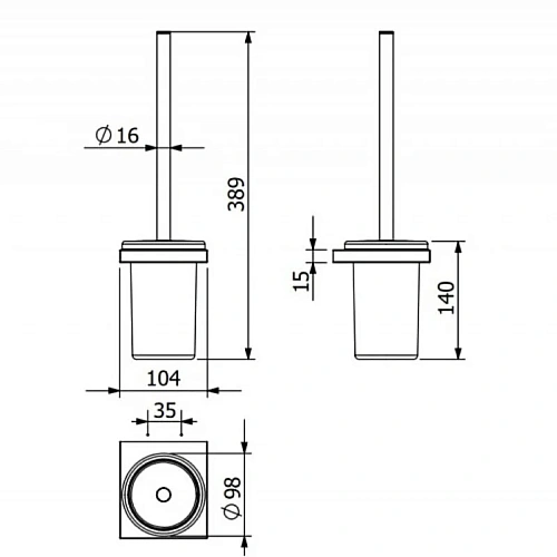 Ершик для унитаза Kludi VELA C 3197405 хром Ершик для унитаза Kludi VELA C 3197405 хром