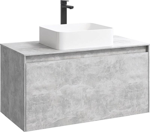 Фасад тумбы под раковину AQWELLA Mobi MOB0710BS, цвет бетон светлый, 100 см Фасад тумбы под раковину AQWELLA Mobi MOB0710BS, цвет бетон светлый, 100 см