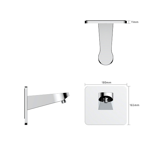 Кронштейн верхнего душа AQUAme AQM8701CR, настенный, Хром Кронштейн верхнего душа AQUAme AQM8701CR, настенный, Хром