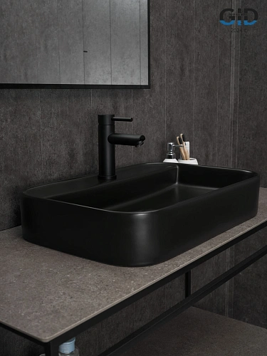 Раковина Gid Bm9660 53376 накладная черная матовая 60x40x11 Раковина Gid Bm9660 53376 накладная черная матовая 60x40x11