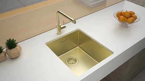 Кухонная мойка Paulmark LASSAN 38 UN LA38-LG, светлое золото, 380х440мм Кухонная мойка Paulmark LASSAN 38 UN LA38-LG, светлое золото, 380х440мм