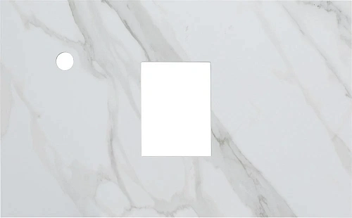 Комплект мебели STWORKI Эстерсунд 75 белая матовая, монте тиберио с отверстием под смеситель в столе 460019 Комплект мебели STWORKI Эстерсунд 75 белая матовая, монте тиберио с отверстием под смеситель в столе 460019