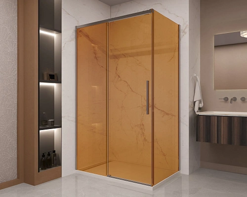 Душевой уголок Vincea Stella VSR-1ST9012GSGM 1200x900 вороненая сталь, стекло янтарь Душевой уголок Vincea Stella VSR-1ST9012GSGM 1200x900 вороненая сталь, стекло янтарь