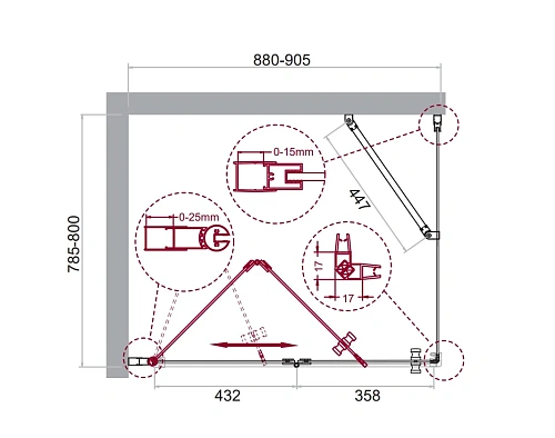 Душевой уголок BelBagno ALBANO-ASH-1-90/80-C-Cr 90x80 см, профиль хром, стекло прозрачное Душевой уголок BelBagno ALBANO-ASH-1-90/80-C-Cr 90x80 см, профиль хром, стекло прозрачное