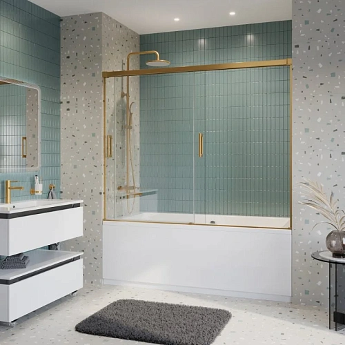 Шторка на ванну CEZARES TANDEM-SOFT-VF-2-180/145-C-BORO-IV цвет профиля брашированное золото стекло прозрачное Шторка на ванну CEZARES TANDEM-SOFT-VF-2-180/145-C-BORO-IV цвет профиля брашированное золото стекло прозрачное