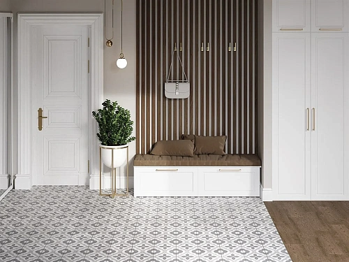 Керамогранит Cersanit Sevilla пэчворк серый рельеф 42x42 SE4R093 Керамогранит Cersanit Sevilla пэчворк серый рельеф 42x42 SE4R093