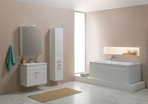 Комплект мебели Aquanet Рондо 60 белый (2 ящика, зеркало камерино) 00195699 Комплект мебели Aquanet Рондо 60 белый (2 ящика, зеркало камерино) 00195699