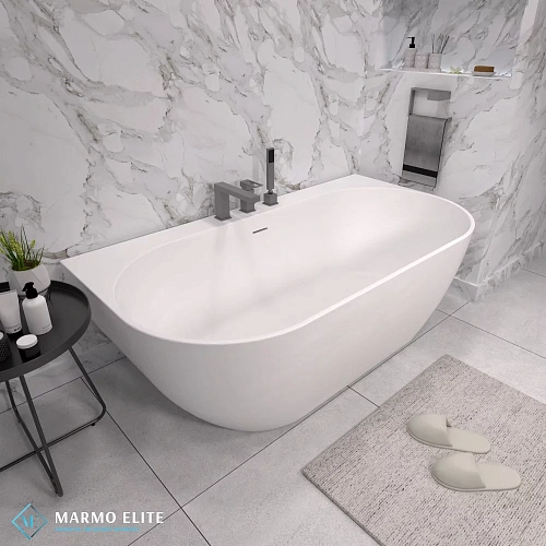 Ванна из искусственного камня Marmo-Elite Монца PBA-167-86-3 1670x860 щелевой перелив, матовая Ванна из искусственного камня Marmo-Elite Монца PBA-167-86-3 1670x860 щелевой перелив, матовая