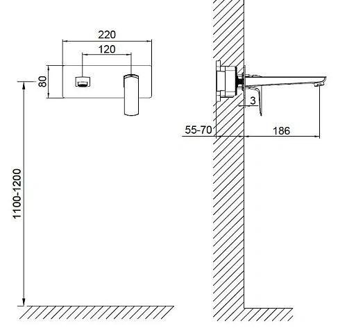 Смеситель для раковины Wonzon & Woghand FORZA встраиваемый, темный графит (WW-88869031-BGM) Смеситель для раковины Wonzon & Woghand FORZA встраиваемый, темный графит (WW-88869031-BGM)
