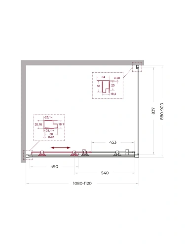 Душевой уголок BelBagno UNO-195-AH-1-110/90-P-Cr 110x90 см, профиль хром, стекло рифленое Душевой уголок BelBagno UNO-195-AH-1-110/90-P-Cr 110x90 см, профиль хром, стекло рифленое