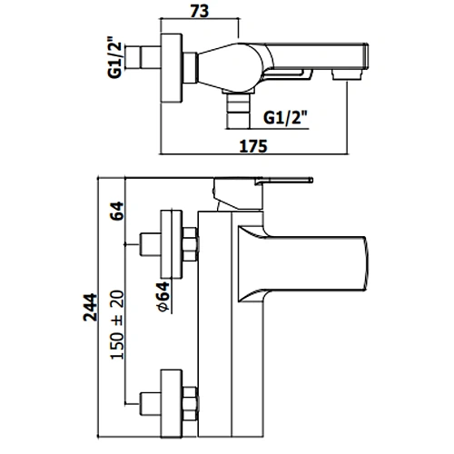 Смеситель для ванны Paffoni Ringo RIN023BO белый матовый Смеситель для ванны Paffoni Ringo RIN023BO белый матовый