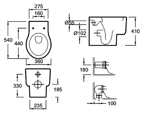 Унитаз приставной Jacob Delafon Formilia Viragio E4772-00 с сиденьем микролифт Унитаз приставной Jacob Delafon Formilia Viragio E4772-00 с сиденьем микролифт