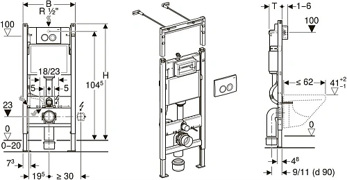Комплект инсталляции с подвесным унитазом GEBERIT Duofix 458.122.2U.1 Комплект инсталляции с подвесным унитазом GEBERIT Duofix 458.122.2U.1