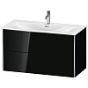 Картинка анонса товара «тумба под раковину duravit xsquare xs432504040 подвесная 101 см черный глянцевый»