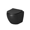 Унитаз подвесной GROSSMAN GR-4455BMS Color 490x370x360 черный матовый безободковый с тонкой крышкой Унитаз подвесной GROSSMAN GR-4455BMS Color 490x370x360 черный матовый безободковый с тонкой крышкой