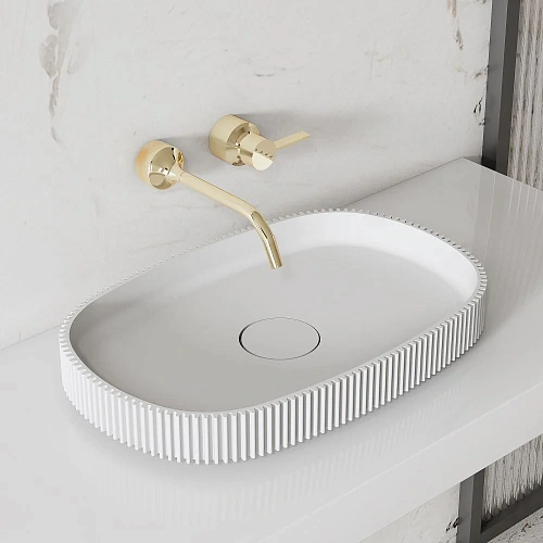 Раковина ABBER Stein AS2601 накладная, белая матовая Раковина ABBER Stein AS2601 накладная, белая матовая