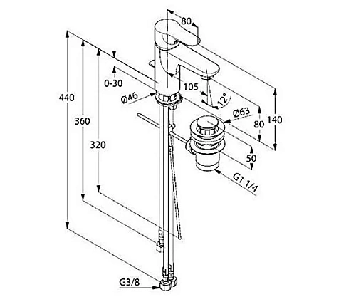Смеситель для раковины Kludi Objekta 322340575 Смеситель для раковины Kludi Objekta 322340575