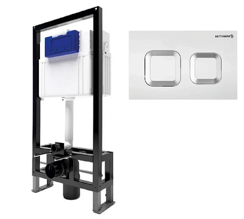 Инсталляция для унитаза BETTOSERB SAVA FREE STANDING SFS40006488G с клавишей смыва SMART белый/хром Инсталляция для унитаза BETTOSERB SAVA FREE STANDING SFS40006488G с клавишей смыва SMART белый/хром