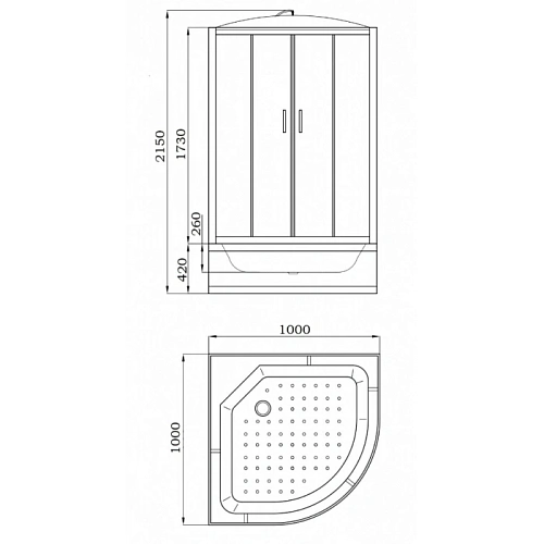 Душевая кабина Parly EF1021 1000x1000 профиль белый, стекло матовое Душевая кабина Parly EF1021 1000x1000 профиль белый, стекло матовое