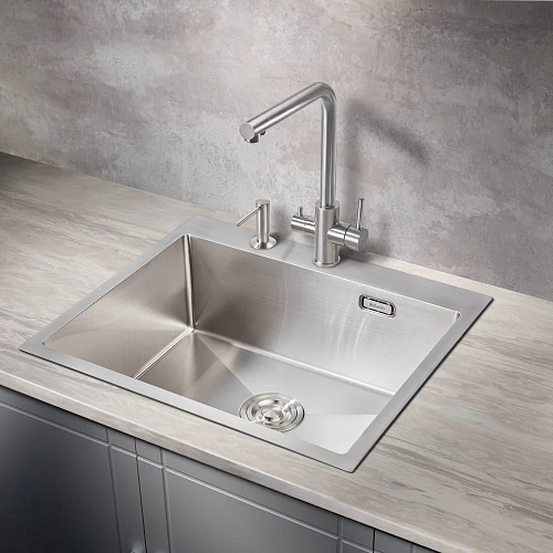 Кухонная мойка Milacio Denia 59 Steel (MC.77490) сталь нержавеющая Кухонная мойка Milacio Denia 59 Steel (MC.77490) сталь нержавеющая