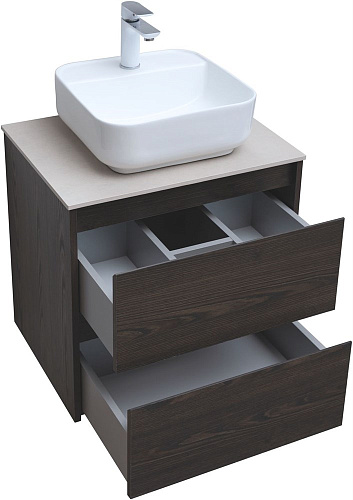 Тумба под раковину Aquanet Nova Lite 60 дуб черный (2 ящика) 00287894 Тумба под раковину Aquanet Nova Lite 60 дуб черный (2 ящика) 00287894