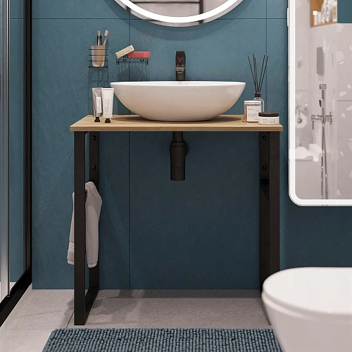 Консоль с раковиной DIWO Элиста 80 светлое дерево, Moduo 55 Leaf 555038 Консоль с раковиной DIWO Элиста 80 светлое дерево, Moduo 55 Leaf 555038