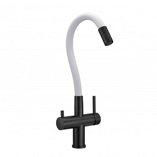 Смеситель для кухни Milacio Ultra 560 (MCU.560.TBW) под фильтр, total black белый шланг Смеситель для кухни Milacio Ultra 560 (MCU.560.TBW) под фильтр, total black белый шланг