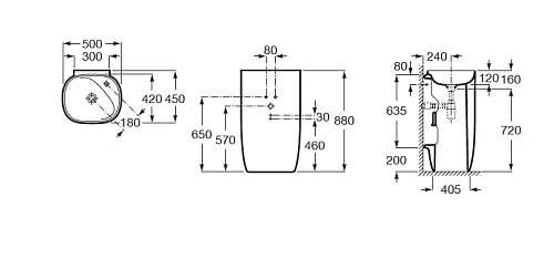Раковина Roca Beyond 50x42x88 кофе матовый 3270B0660 Раковина Roca Beyond 50x42x88 кофе матовый 3270B0660