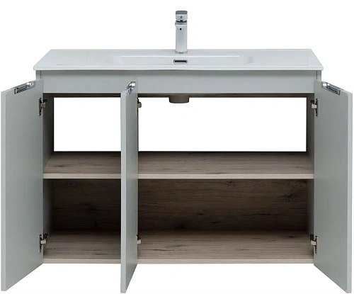 Тумба под раковину Aquanet Алвита New 100 3 дверцы, серый 00277532 Тумба под раковину Aquanet Алвита New 100 3 дверцы, серый 00277532