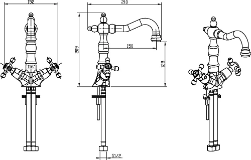 Смеситель для раковины Boheme Сamelia высокий 292-Camelia Смеситель для раковины Boheme Сamelia высокий 292-Camelia