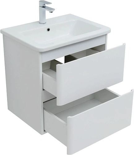 Тумба под раковину Aquanet Эмбер 60 белый матовый 00330465 напольная/подвесная Тумба под раковину Aquanet Эмбер 60 белый матовый 00330465 напольная/подвесная