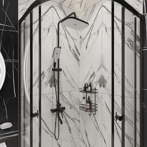 Душевой уголок DIWO Псков 90x90 профиль черный матовый 570906 Душевой уголок DIWO Псков 90x90 профиль черный матовый 570906