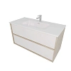 Тумба с раковиной Aquatek ЛИБРА 100см AQ66100-DO-MW белый мат