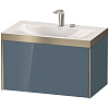 Картинка анонса товара «тумба с раковиной duravit xviu xv4610eb147p 80 см каменно-синий глянцевый»