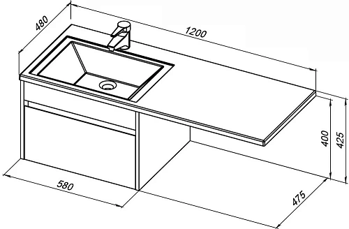 Тумба под раковину Aquanet Токио 58 белый (подвесная, 1 ящик) 00236916 Тумба под раковину Aquanet Токио 58 белый (подвесная, 1 ящик) 00236916