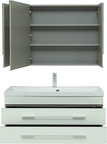 Комплект мебели Aquanet Верона 100 белый (подвесной 2 ящика) 00287649 Комплект мебели Aquanet Верона 100 белый (подвесной 2 ящика) 00287649