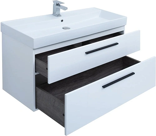 Тумба под раковину Aquanet Nova 100 белый глянец 00249922 Тумба под раковину Aquanet Nova 100 белый глянец 00249922