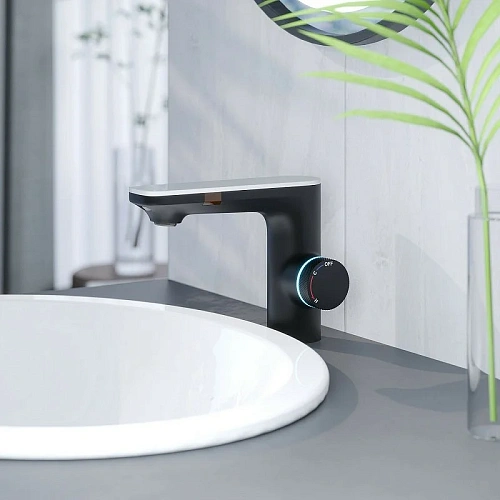 Смеситель для раковины BERGES MORANS 076002 сенсорный, черный матовый Смеситель для раковины BERGES MORANS 076002 сенсорный, черный матовый