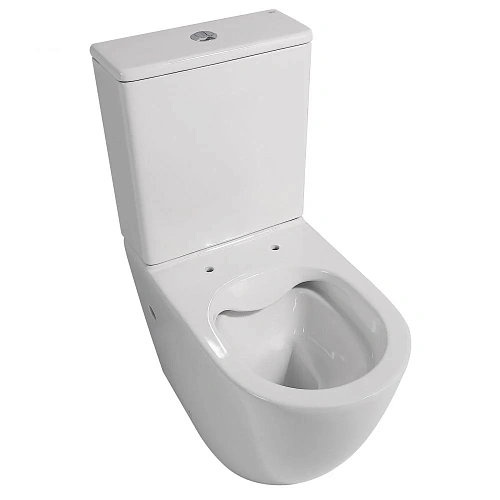 Унитаз напольный ABBER Bequem AC1110 компакт белый, безободковый с крышкой микролифт Унитаз напольный ABBER Bequem AC1110 компакт белый, безободковый с крышкой микролифт