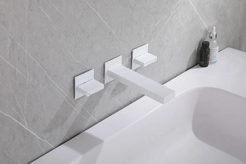 Смеситель для раковины ABBER Daheim AF82122W для раковины скрытого монтажа, белый матовый Смеситель для раковины ABBER Daheim AF82122W для раковины скрытого монтажа, белый матовый