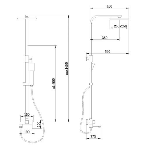 Душевая система ABBER Daheim AF8216GL с изливом, золото матовое Душевая система ABBER Daheim AF8216GL с изливом, золото матовое
