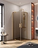 Душевой уголок CEZARES SLIDER-A-2-70/80-BR-BORO 70-80x70-80см стекло тонированное (бронза), профиль брашированное золото